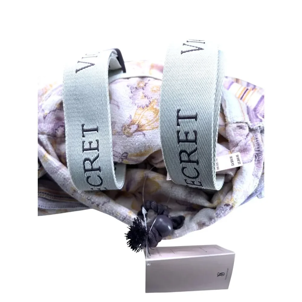 NWT Victoria's Secret Packable Beach Blanket purple floral backpack towel bag